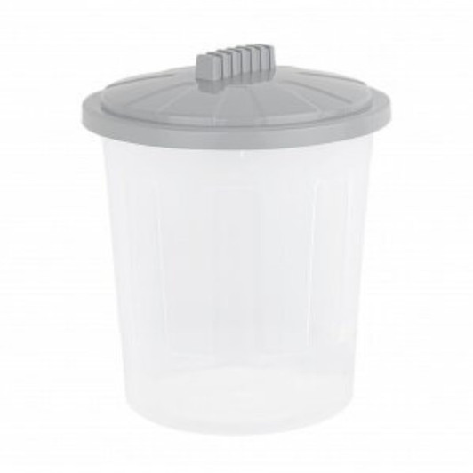 WHAM 8 Litre Fun Bin Storage Solutions with Twist Lock Lid Clear & Cool Grey