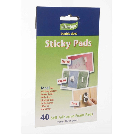 Ultratape Double Sided Foam Sticky Pads - 25 x 12mm 40 pcs