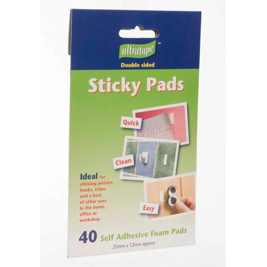 Ultratape Double Sided Foam Sticky Pads - 25 x 12mm 40 pcs