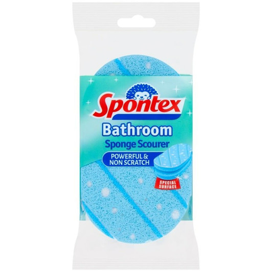 Spontex Efficient Bathroom Sponge Scourer Non Scratch Cleaning for Baths Showers