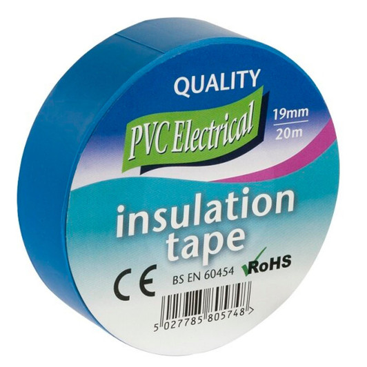 19mm x 20m Electrical PVC Various Color CE Marked and RoHS Approved Tape[Blue]