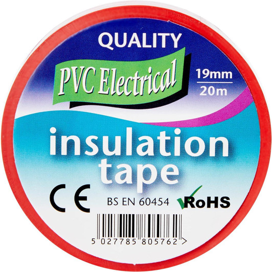 19mm x 20m Electrical PVC Various Color CE Marked and RoHS Approved Tape[Red]