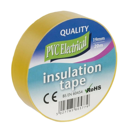 19mm x 20m Electrical PVC Various Color CE Marked and RoHS Approved Tape[yellow]