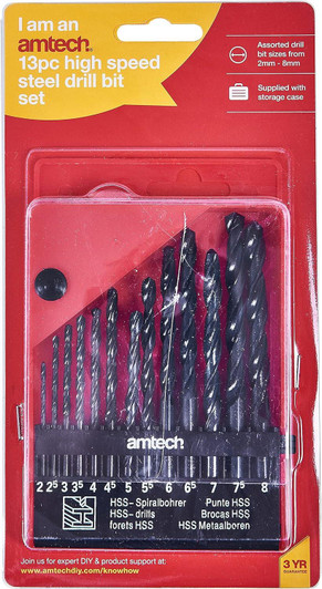 Amtech 13Pc High Speed Drill Set - Large