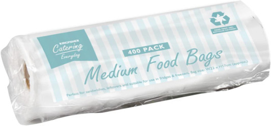 Kingfisher Unisex KC400FB Medium Sandwich Food Freezer Bags, Pack of 400, Clear