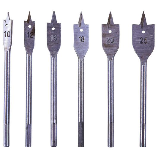 Amtech F1400 6 Piece metric flat wood bit set