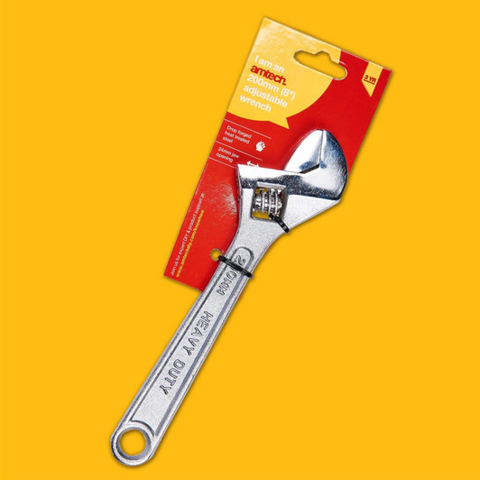 Amtech C1900 200mm (8") Adjustable Wrench with 24mm (1") jaw Opening