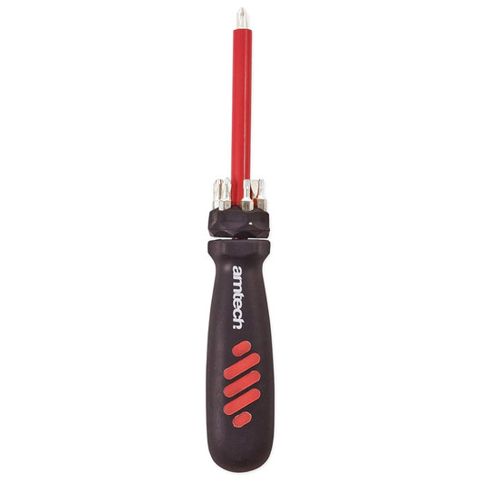 Amtech 8-In1 Multi Function Screwdriver with Telescopic Magnetic Pick Up Tool & Slotted