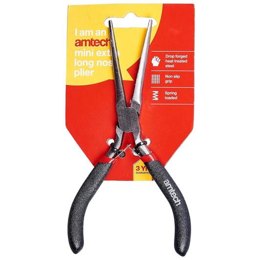 Amtech B3187 Mini Extra Long Nose PLIER with Spring