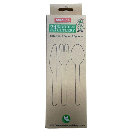 Caroline Wooden Cutlery Assorted 24pk