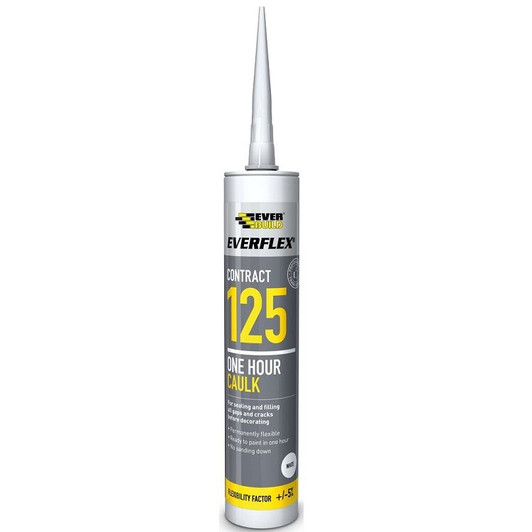Everbuild Everflex 125 One Hour Caulk White C3 Cartridge