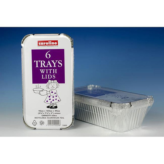 Caroline 6 Foil Trays & Lids 23oz 1002