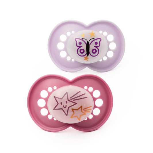 MAM Night Pink Soother 6m+ 2Pk