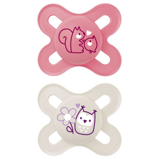 MAM Start Soother Pink Design 0-2m 2Pk
