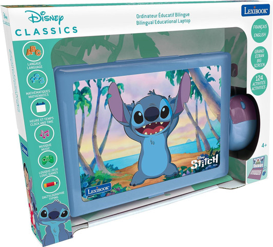 Lexibook JC598DI1 Disney Stitch Bilingual Educational Laptop with 120 Activites