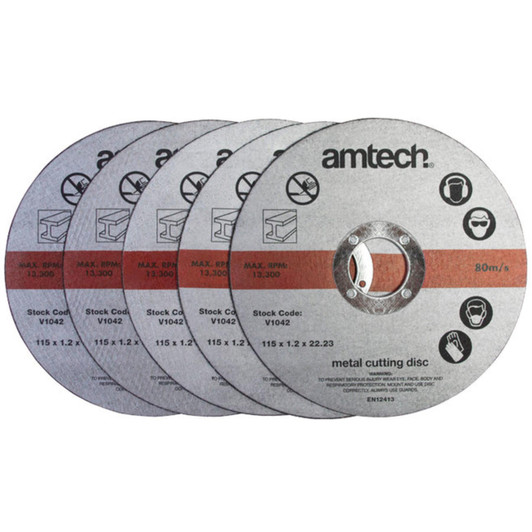Amtech 5Pc 1.2mm X115mm Metal Cutting Discs