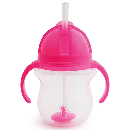 Munchkin Click Lock Tip & Sip Weighted Straw Cup Pink 207ml