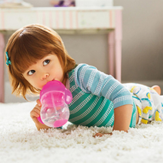 Munchkin Click Lock Tip & Sip Weighted Straw Cup Pink 207ml