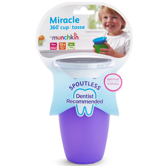 Munchkin Miracle 360 degree Sippy Cup 296ml For Ages 12+ months Purple