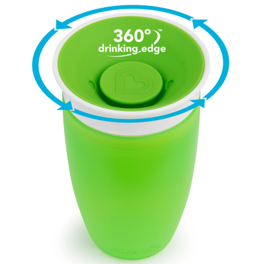 Munchkin Miracle 360 Sippy Cup Spill proof For Ages 12+ months 296ml - Green
