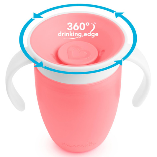 Munchkin Miracle 360° Trainer Sippy Cup with Handles For 6+ months 207ml - Pink