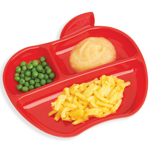 Munchkin Lil Apple Divided Plates Pack of 3 For 6+ months Toddler Self Feeding