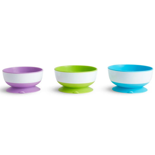 Munchkin Stay Put Suction Bowls Set Pack of 3 For 6+ months Baby Dishwasher Safe