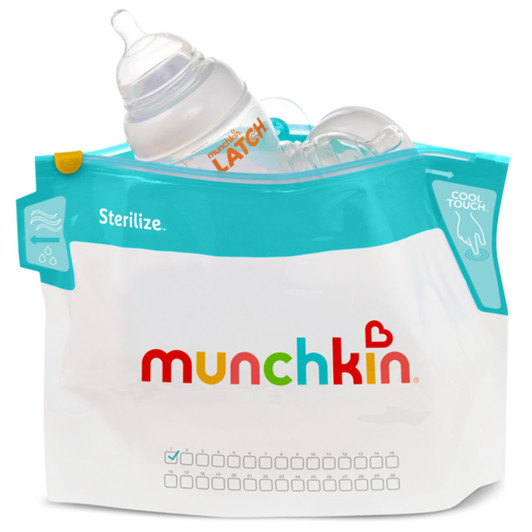 Munchkin Microwave Steriliser Reusable Dishwasher Safe BPA Free Bags Pack of 6