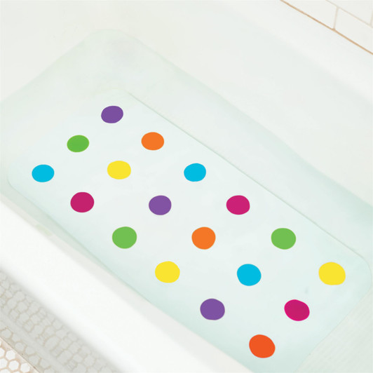 Munchkin Dots Bath Mat 30.5" L x 14.25" W with Non-Slip & Skid-resistant Surface