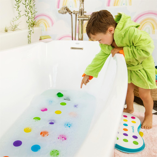 Munchkin Dots Bath Mat 30.5" L x 14.25" W with Non-Slip & Skid-resistant Surface