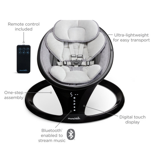 Munchkin Bluetooth Enabled Electric Baby Swing Chair with Remote Control