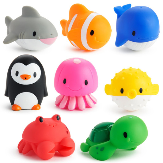 Munchkin Floating Ocean Rubber Bath Squirters Toys for 9m+ Babies Pack of 8