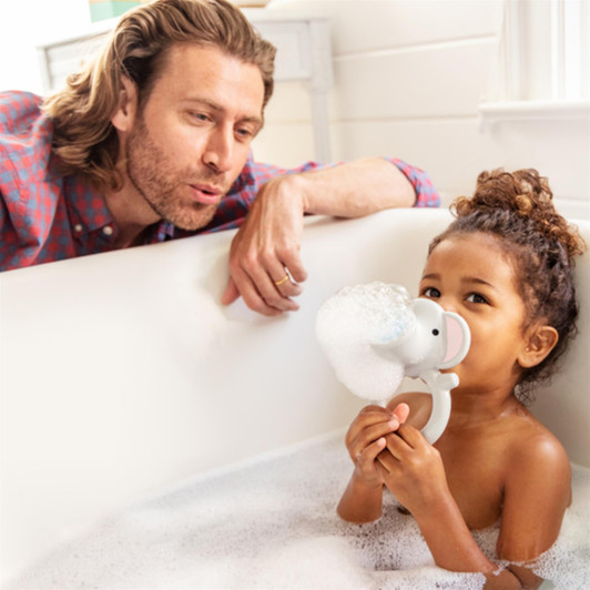 Munchkin Bubble Blower Bestie Elephant Bubbler Bath Toy For 36m+Toddlers - Grey