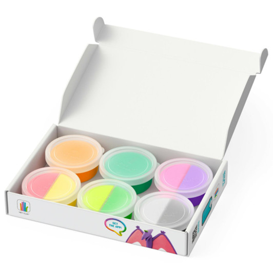 Hey Clay Dinos Medium Set with Soft Modelling Air Dry Clay 6 Cans