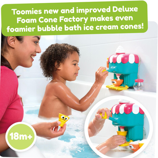 Tomy Ice Cream Maker Foam Cone Factory Deluxe Bubble Bath Toy For 18m+ Kids
