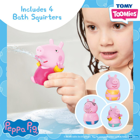Tomy Toomies Peppa Pig Soft-Touch Bath Toys Set Pack of 5 For 18m+ Kids