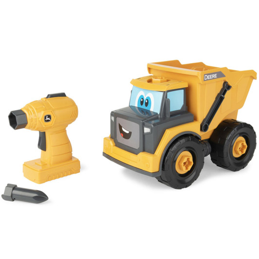 Tomy John Deere Build a Dump Truck Toy with Drill For 18m+ Kids - Yellow