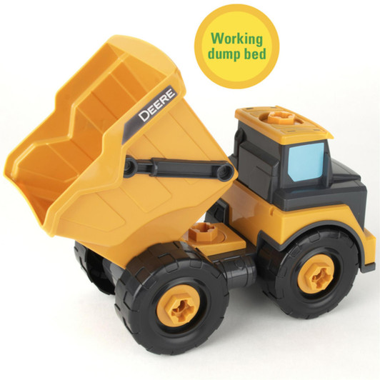 Tomy John Deere Build a Dump Truck Toy with Drill For 18m+ Kids - Yellow