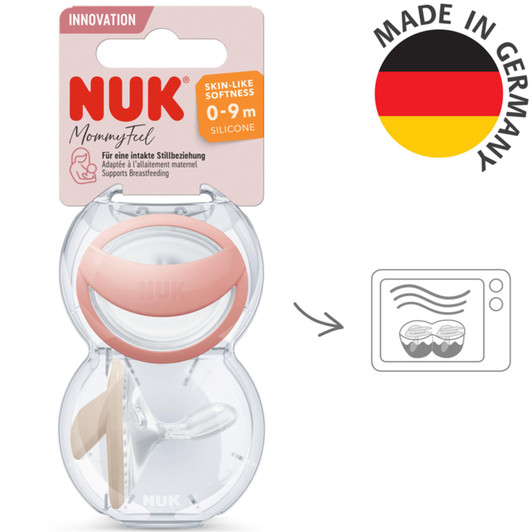 NUK Mommy Feel Baby 0-9m Silicone BPA-Free Soother Pack of 2 - Blush