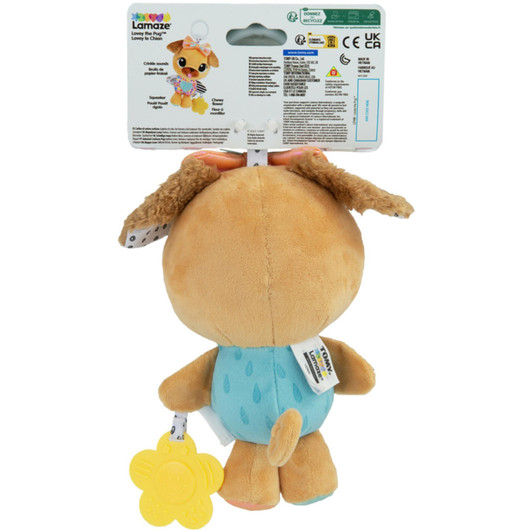 Lamaze Lovey the Pug Travel Toy with Multi-Purpose Clip For 0m+ Kids