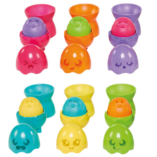 Tomy Toomies Hide & Squeak Egg Stackers Baby Toy Pack of 6 For 6 to 36m+ Kids
