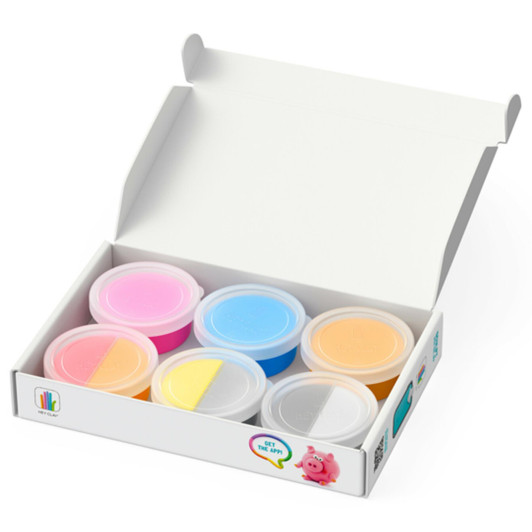 Hey Clay Animals Medium Set with Soft Modelling Air Dry Clay 6 Cans 3+ Ages