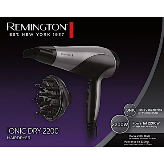 Remington D3190S Ionic Dry Hair Dryer Hairdryer with Diffuser and Concentrator