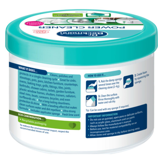 Dr Beckmann Power Cleaner Tub with Sponge Cleans - Polishes & Protects 550g