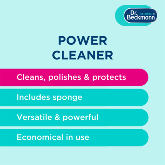 Dr Beckmann Power Cleaner Tub with Sponge Cleans - Polishes & Protects 550g