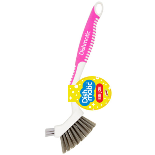 Dishmatic Big Job Cleaning Brush Ergonomic Rubber Handle - Pink