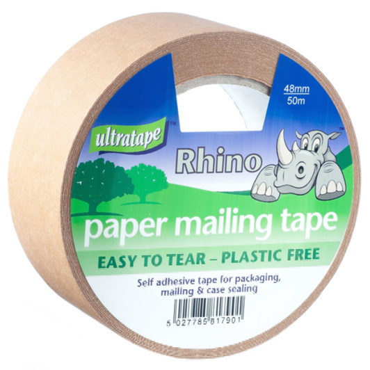 Ultratape Paper Mailing Tape Self Adhesive Plastic Free 48mmx50m For Packaging