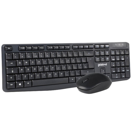 Groov-e GVPC14BK Wireless Full Size Qwerty Keyboard & Mouse Set