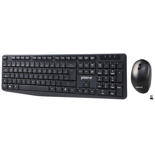 Groov-e GVPC14BK Wireless Full Size Qwerty Keyboard & Mouse Set