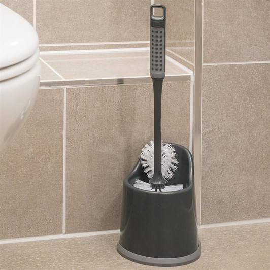 Addis ComfiGrip Toilet Brush And Holder with Stiff Bristle